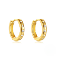 wholesale 925 Sterling Silver With Zirconia Exquisite Super Sparkly Stackable Ear Cuff,ins。-Gold#2 925 Silver