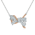wholesale Sterling Silver S925 Bow Jewelry Set Earrings Ring Necklace Bracelet (4-piece)-0-0