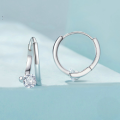 wholesale S925 Silver Plated Platinum Cubic Zirconia Earrings Minimalist Luxury Daily Style-0-1