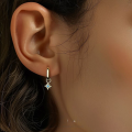 wholesale S925 Sterling Silver Blue Star Moon Ear Cuff With Turquoise, Fashionable And Luxurious Wholesale Earrings-0-2