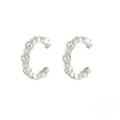 wholesale S925 Sterling Silver C-type Ear Cuff With Rhinestones, Korean Style Pattern, Trendy Ins Ear Jewelry-0-4