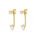 wholesale S925 Sterling Silver With Zircon Jacket Double Stud Earrings,-0-5