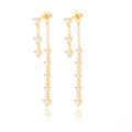 wholesale S925 Sterling Silver Ins-style Luxurious Zircon-studded Chain Tassel Earrings-0-0