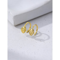 wholesale S925 Sterling Silver C-shaped Snake Ear Hook Earring,-E3730-Gold 925 Silver