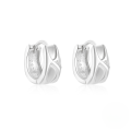 wholesale S925 Sterling Silver Double Row Zircon Inlaid Minimalist Fashion Ear Hoops,-0-8
