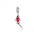 wholesale S925 silver lucky koi red versatile bracelet pendant charm set-0-0