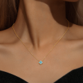 wholesale S925 Sterling Silver Petal Set With Zircon And Turquoise, A Minimalist European-style Accessory Collection-0-1