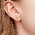 wholesale Sterling Silver Simple Clover Stud Earrings S925 Pure Silver Flower Fashion Jewelry-0-4