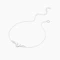 wholesale S925 Sterling Silver With Zircon Accents And Opal Crescent Moon Adjustable Ankle Chain-0-3