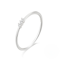wholesale 925 Sterling Silver Minimalist Three Zircon Basic Index Finger Ring,ins。-0-4