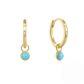 wholesale 925 Sterling Silver Classic Best-selling Versatile Turquoise Hoop Earrings Hinge Climbers Earringsins-0-0