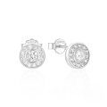 wholesale 925 Sterling Silver New Classic Minimalist Round C-shape Zircon Stud Earrings, Korean Style-0-5