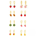 wholesale S925 Sterling Silver Enamel Fruit Drop Earrings, Fashionable And Creative European And American Hot-sale Earrings-0-0