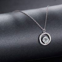 wholesale S925 Silver Moebius 1CT Moissanite Necklace, Elegant Light Luxury Choker-undefined