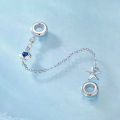 wholesale Metal: Ocean starfish silicone safety chain bracelet with S925 sterling silver platinum-plated beads-0-1