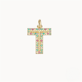 wholesale S925 Sterling Silver Luxury 26-letter Colored Zircon Initial Pendant, Cross-border Choker Necklace For Women-0-23