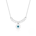 wholesale S925 Silver Minimalist Cuban Chain Evil Eye Drop Oil Women's Trendy Ins Necklace-0-4
