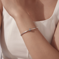 wholesale Metal: s925 sterling silver plated white gold Blue flower bead spacers, silver-toned, minimalist locator charm-0-4
