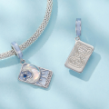 wholesale Silver S925 personalized tarot pendant with moon charm for bracelet making-0-1
