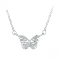 wholesale 925 Sterling Silver Cubic Zirconia Butterfly Pendant Necklace For Women-0-0
