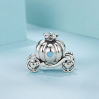 wholesale "Metal: S925 sterling silver, fairy tale pumpkin carriage bead bracelet, princess magic charm"-undefined