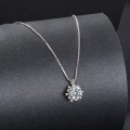 wholesale S925 Silver Platinum-plated Moissanite Flower Bud Necklace Lightweight Luxury For Girlfriend-0-2
