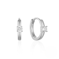 wholesale S925 Sterling Silver Classic Four-prong Single Zircon Ear Hoop Ear Climber Earrings For Women,ins。-0-4