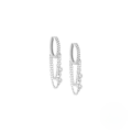 wholesale 925 Sterling Silver Zircon Accent Chain Drop Earrings, Cold Style Creative Ear Cuffs-0-4