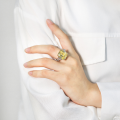 wholesale S925 Sterling Silver Cubic Zirconia Citrine Ring Rectangle Factory Wholesale-0-3