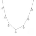 wholesale S925 Sterling Silver Four-leaf Clover Paved Zircon Layering Choker Necklace-0-4