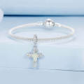 wholesale Vintage vine luminous cross beads, s925 sterling silver luminous stone loose beads-0-2