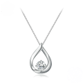 wholesale Sterling Silver 925, platinum-plated, teardrop moissanite necklace, lightweight luxury-0-1
