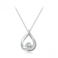 wholesale Sterling Silver 925, platinum-plated, teardrop moissanite necklace, lightweight luxury-undefined