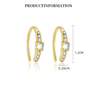 wholesale S925 Sterling Silver Plated 18k Gold，。-E5732_Moonlight Glass/White Zirconium_18K Yellow Plated 925 Silver