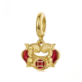 wholesale S925 silver gold-plated beads set, lucky golden money series for jewelry making-0-6
