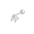 wholesale S925 Sterling Silver Marquise Zircon Petal Piercing Thread Ear Stud For Women,ins。-0-4
