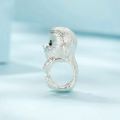 wholesale S925 sterling silver platinum-plated cute teddy bear charm bead bracelet dog beads-0-3