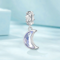wholesale Sterling Silver Moon Star Pendant Beads Bracelet Charms-0-1