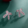 wholesale 925 Sterling Silver Pink Star Bow Stud Earrings For Women Girls-0-1