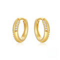 wholesale S925 Sterling Silver Double Row Zircon Inlaid Minimalist Fashion Ear Hoops,-0-11