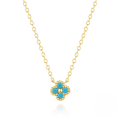wholesale S925 Sterling Silver Petal Set With Zircon And Turquoise, A Minimalist European-style Accessory Collection-0-5