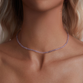 wholesale 925 Sterling Silver Natural Lavender Amethyst Round Beaded Strand Necklace For Women-0-3