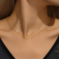 wholesale S925 Silver Irregular Zircon-encrusted Heart Necklace For Women,, Elegant And Versatile-0-2