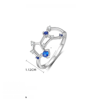 wholesale S925 Sterling Silver Zodiac Birthstone Ring For Women, New Fashion Minimalist Design-K2382_Virgo_Mideo 8 925 silver
