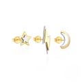 wholesale S925 Sterling Silver Mini Petal Triangle Zircon Earring Set, Popular Moon And Lightning Earrings For Women-0-10