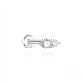 wholesale S925 Sterling Silver Classic Zircon-studded Flat Head Threaded Ear Cartilage Piercing Earrings-0-8
