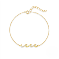 wholesale S925 Sterling Silver Summer Wave Pendant Bracelet With Rhinestone Design-0-0