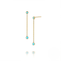 wholesale S925 Sterling Silver Long Tassel Turquoise Earrings With Inlaid Crystals,ins。-0-0