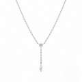 wholesale S925 Sterling Silver Classic Y-shaped Zircon Zircon Fringe Pendant Necklace For Women, Fashionable And Simple-0-4