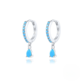 wholesale S925 Sterling Silver Ins-style Cross-border Bestseller Dripping Hoop Earrings With Colorful Zircons-0-11